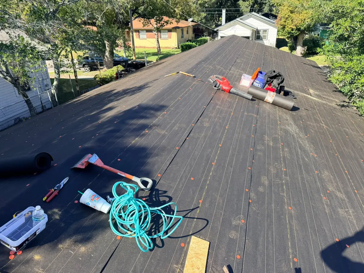 Roof deck with new underlayment